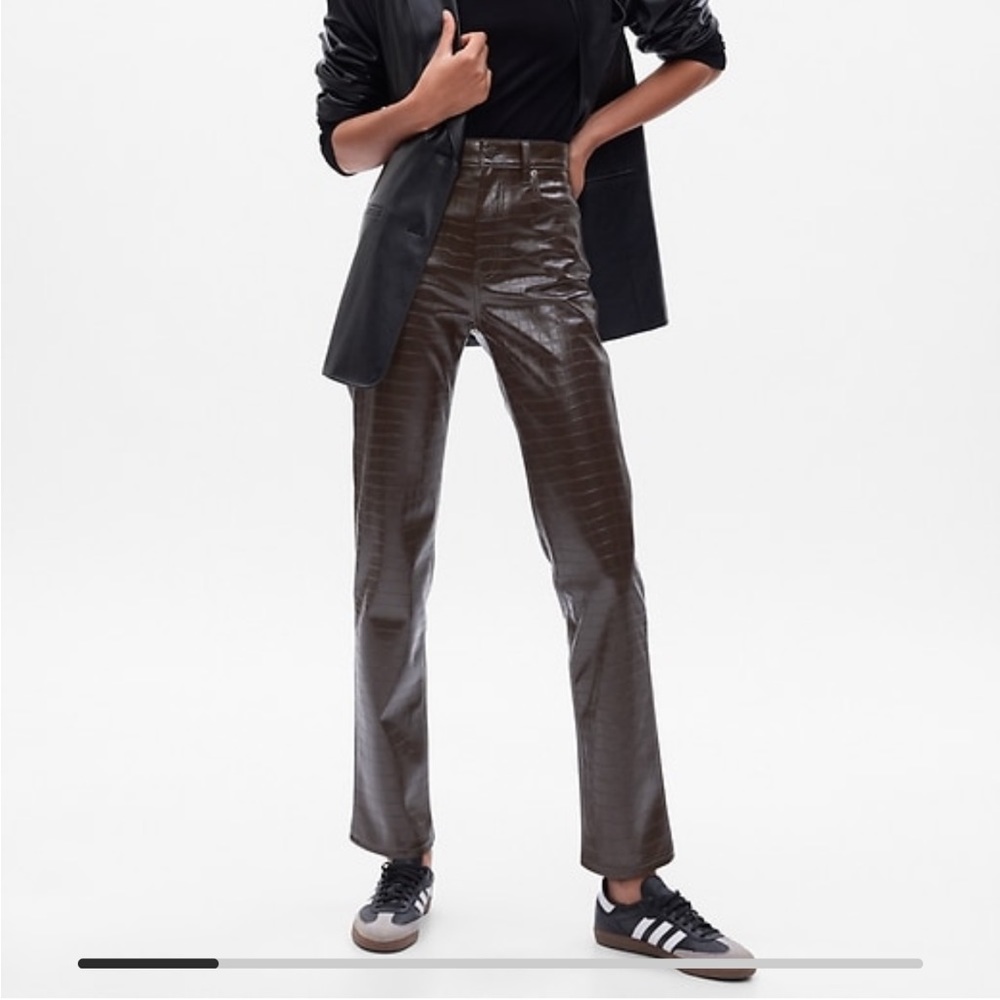 Gap size 12 dark brown crocodile leather pant